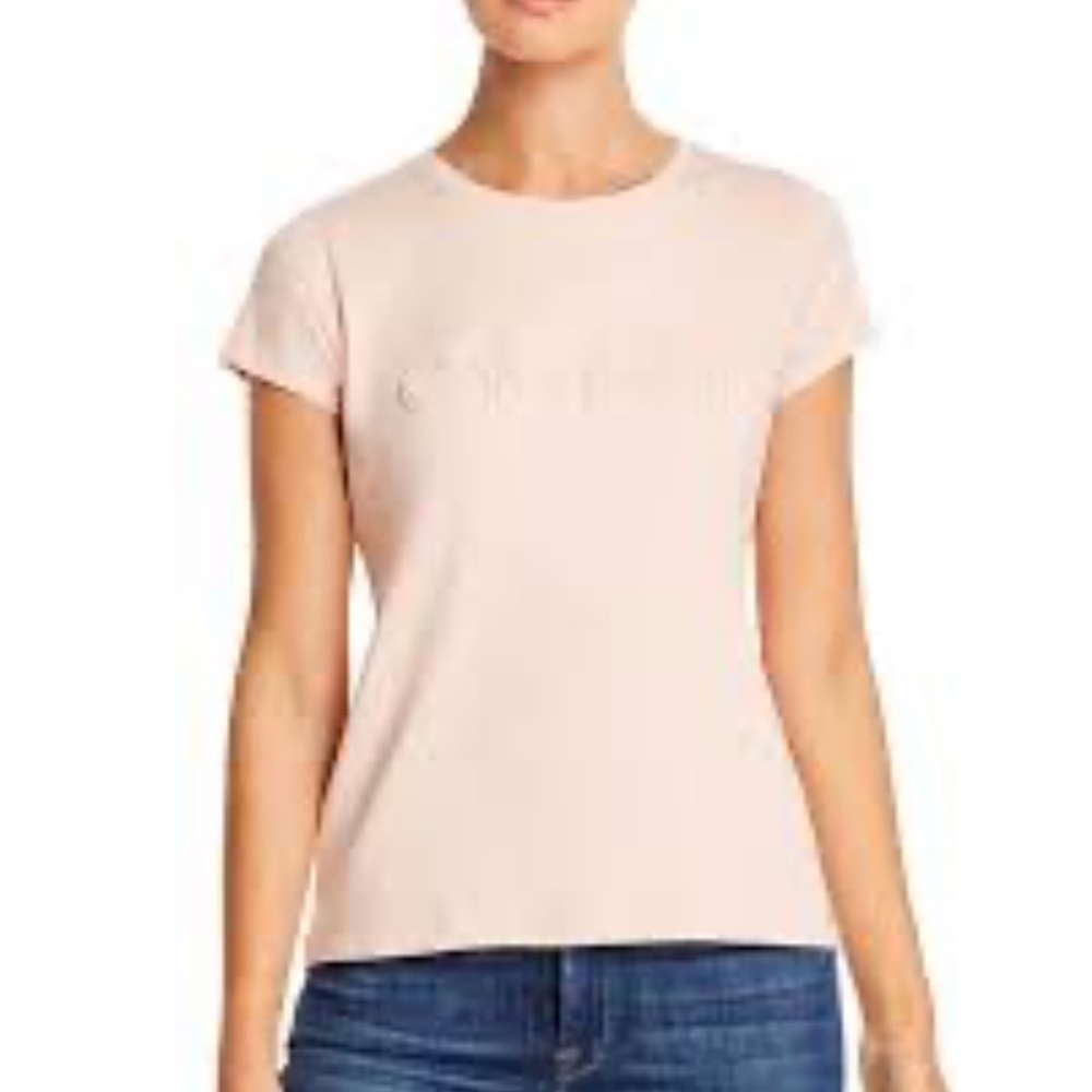 Calvin Klein light pink embroidered logo tee. Size Xs. New